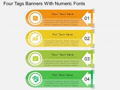 Lc four tags banners with numeric fonts flat powerpoint design