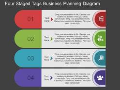 Le four staged tags business planning diagram flat powerpoint design