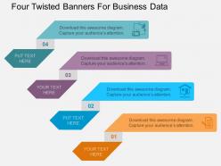 Le four twisted banners for business data flat powerpoint design