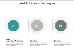 Lead automation techniques ppt powerpoint presentation inspiration slide download cpb