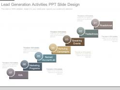 Lead generation activities ppt slide design