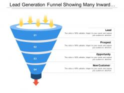 Lead Generation Funnel Showing Many Inward Arrow And One Outward Arrow