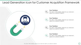 Lead Generation Icon For Customer Acquisition Framework