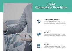 Lead generation practices ppt powerpoint presentation professional outline cpb