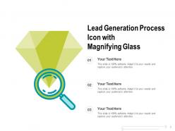 Lead Generation Process Developing Elements Marketing Flow Chart Dollar Sign Magnifying Glass Measure