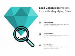 Lead generation process icon with magnifying glass