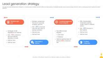 Lead Generation Strategy Startup Academy Go To Market Strategy GTM SS