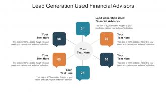Lead generation used financial advisors ppt powerpoint presentation infographics visual aids cpb