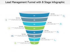 Lead management funnel with 8 stage infographic