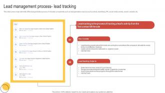 Lead Management Process Lead Tracking Enhancing Customer Lead Nurturing Process