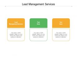 Lead management services ppt powerpoint presentation model example introduction cpb
