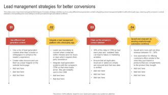 Lead Management Strategies For Better Conversions Enhancing Customer Lead Nurturing Process