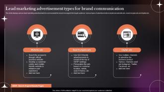 Lead Marketing Advertisement Types For Brand Communication