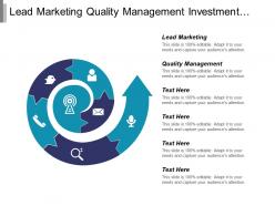 Lead marketing quality management investment management marketing development cpb