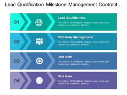 Lead qualification milestone management contract management product information management
