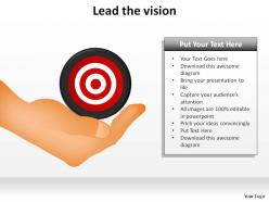 Lead the vision hand holding bullseye slides presentation diagrams templates powerpoint info graphics