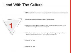 Lead with the culture ppt powerpoint presentation professional layout