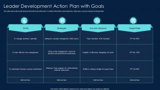 Leader Development Action Plan With Goals