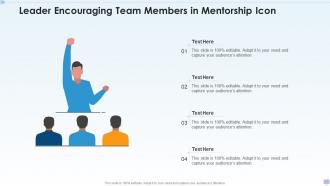 Leader encouraging team members in mentorship icon