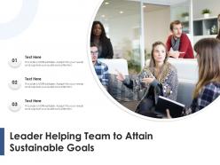 Leader helping team to attain sustainable goals