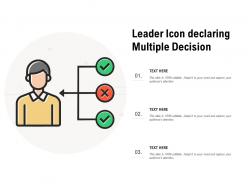 Leader icon declaring multiple decision