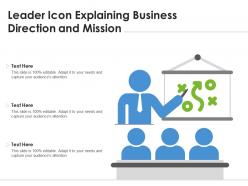 Leader icon explaining business direction and mission