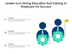 Leader icon giving education and training to employee for success