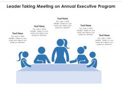Leader taking meeting on annual executive program