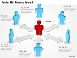Leader with business network powerpoint template