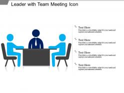 Leader with team meeting icon