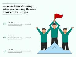 Leaders icon cheering after overcoming busines project challenges