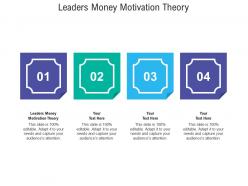 Leaders money motivation theory ppt powerpoint presentation layouts outline cpb