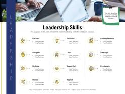 Leadership and board leadership skills ppt powerpoint presentation ideas model