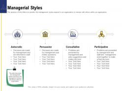 Leadership and board managerial styles ppt powerpoint presentation summary graphics