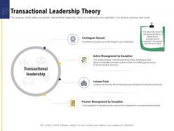 Leadership and board transactional leadership theory ppt powerpoint presentation model ideas