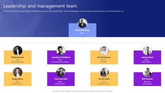 Leadership And Management Team Video Streaming Platform Company Profile Cp Cd V