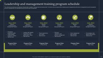 Leadership And Management Training Program Schedule