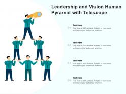 Leadership And Vision Human Pyramid With Telescope