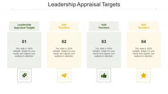 Leadership Appraisal Targets Ppt Powerpoint Presentation Ideas Objects Cpb