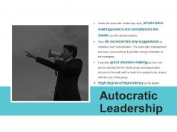 Leadership Autocratic Leadership Ppt Powerpoint Presentation Model Introduction