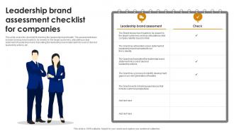 Leadership Brand Assessment Checklist For Brand Leadership Strategy SS