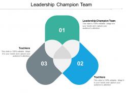 Leadership champion team ppt powerpoint presentation ideas background cpb
