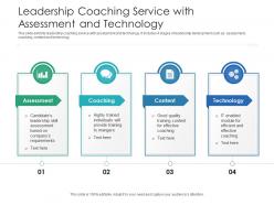 Leadership coaching service with assessment and technology