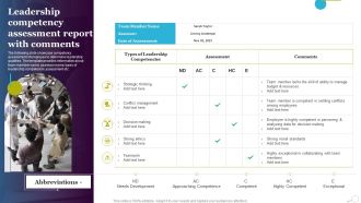 Leadership Competency Assessment Report With Comments