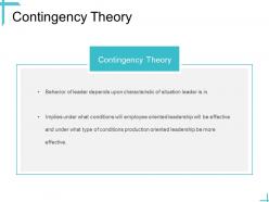 Leadership Contingency Theory Ppt Powerpoint Presentation Model Microsoft