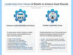 Leadership core values and beliefs to achieve good results