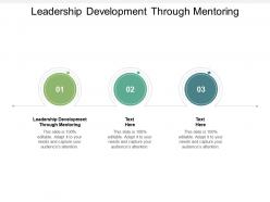 Leadership development through mentoring ppt powerpoint presentation gallery graphic cpb