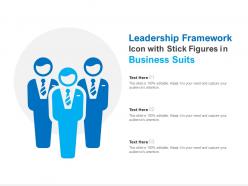 Leadership Framework Icon With Stick Figures In Business Suits