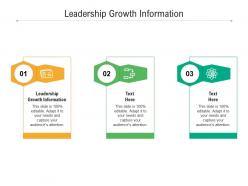 Leadership growth information ppt powerpoint presentation outline deck cpb