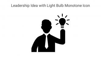 Leadership Idea With Light Bulb Monotone Icon In Powerpoint Pptx Png And Editable Eps Format